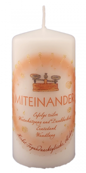 Jahreskreiskerze MITEINANDER mit Segensmünze